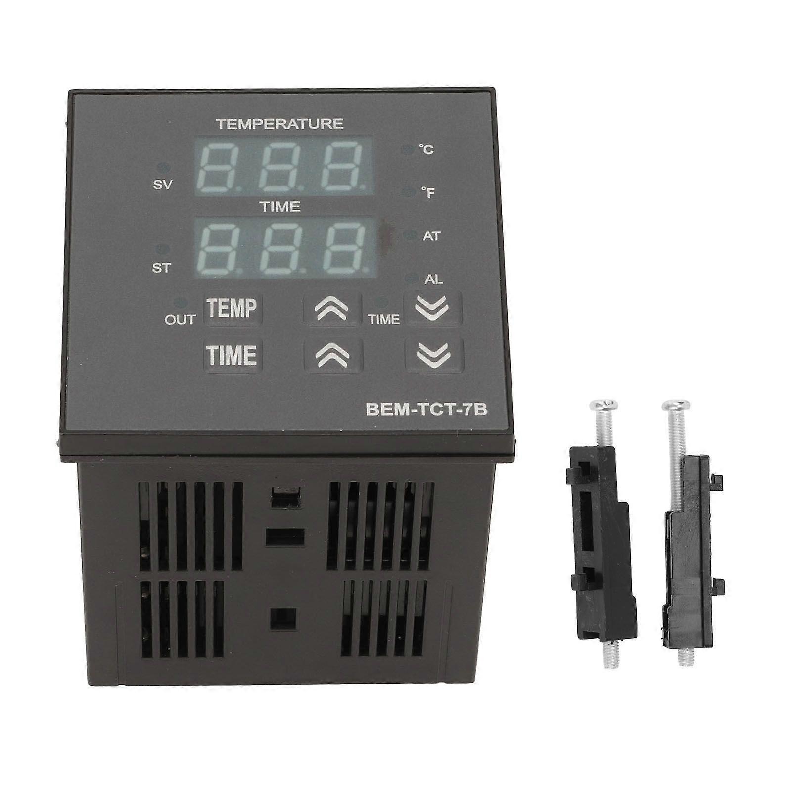 Thermostat Time Digital Display K Type Input Temperature Controller for Heat Press Machine 100?240V
