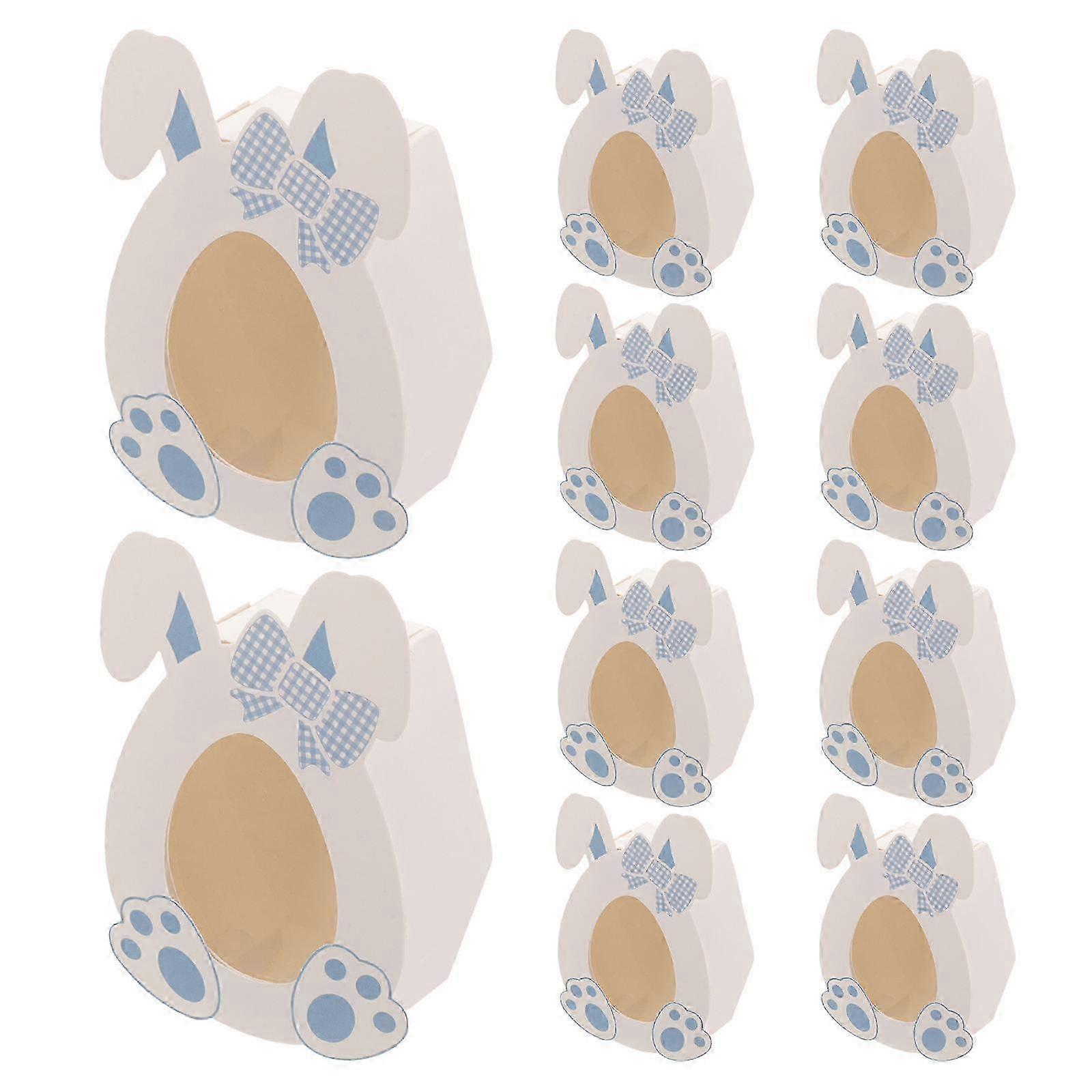 10pcs Easter Candy Boxes Adorable Bunny Candy Boxes Paper Biscuit Storage Boxes
