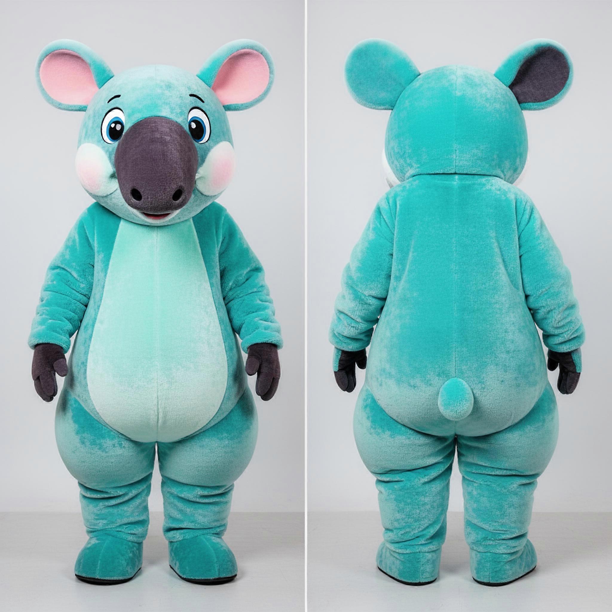 MASTICOT Turquoise Padded Tapir Mascot