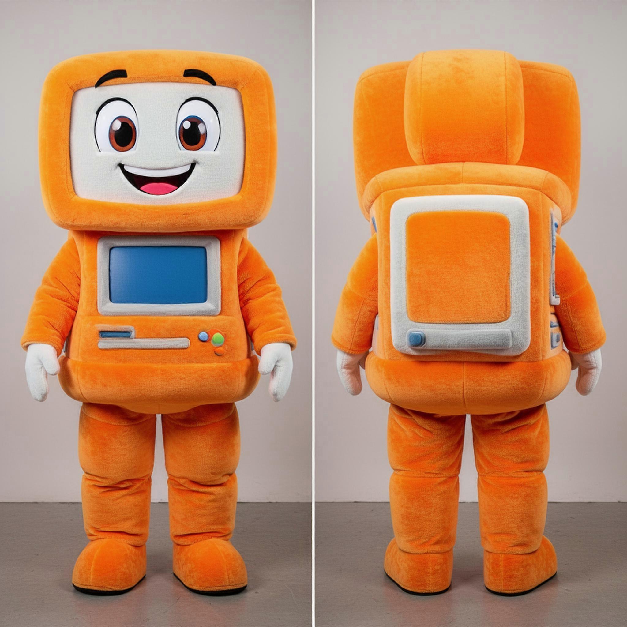 MASTICOT Bright Orange Plush Computer Mascot