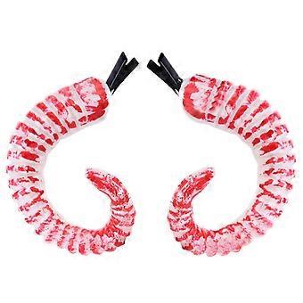 Gothic Devil Horn Hair Clips Halloween Hairpins Holiday Headdress Cosplay Costume Party Props New Year Hair Accessories property A