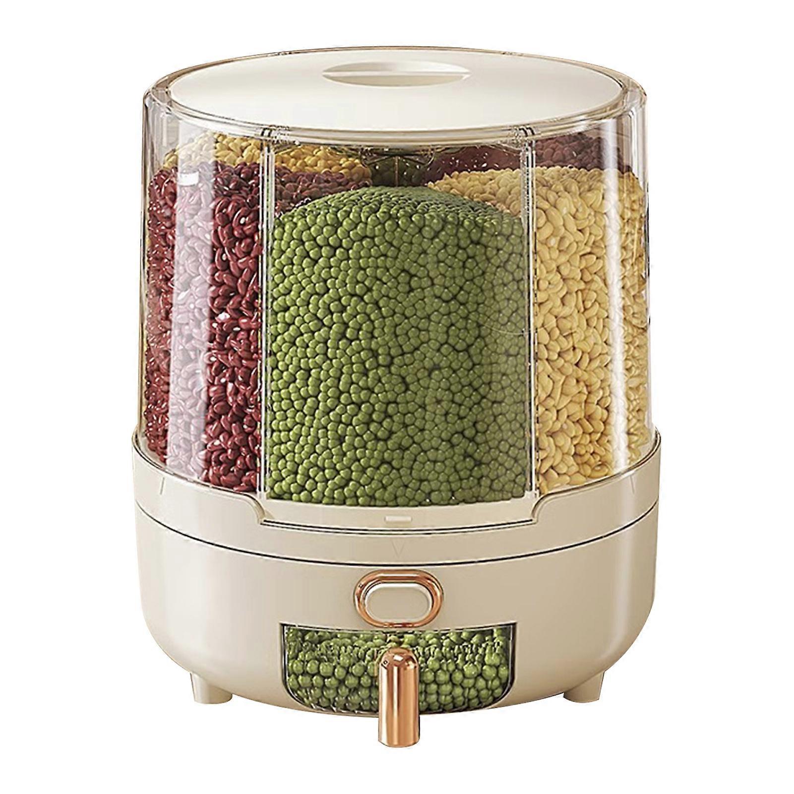 Multiple Compartments Grain Storage Organizer with Rotating Design