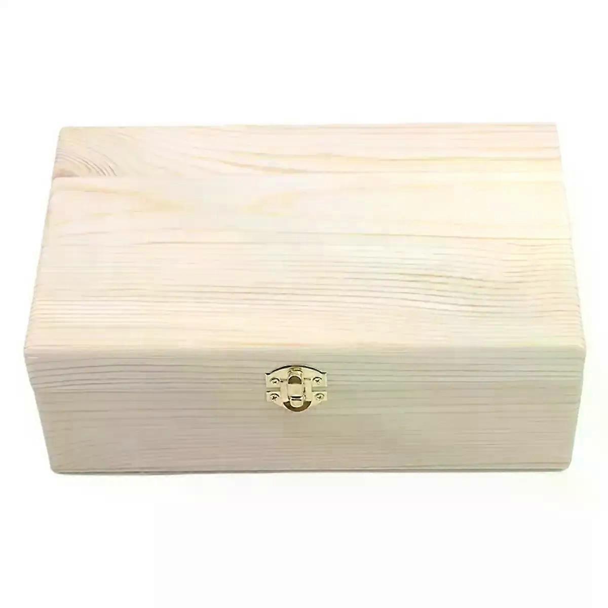 Wooden Storage Box Rectangular Flip Solid Wood Gift Handmade Craft Jewelry Case