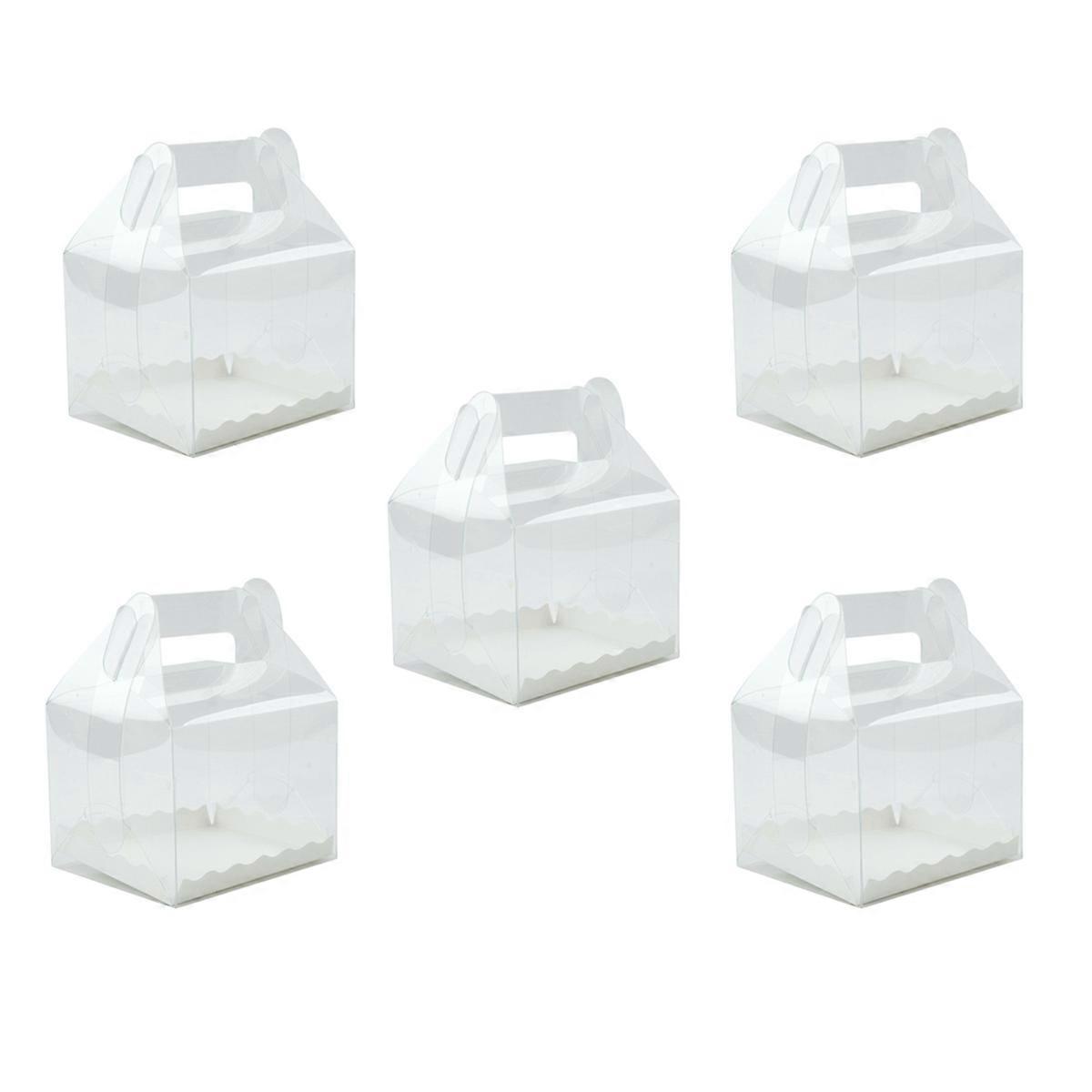 Clear Cake Boxes Handheld Cake Packaging for 5Pcs Display Boxes