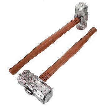 2Pcs Plastic Fake Hammer Props Kids Halloween Toy Party Decoration