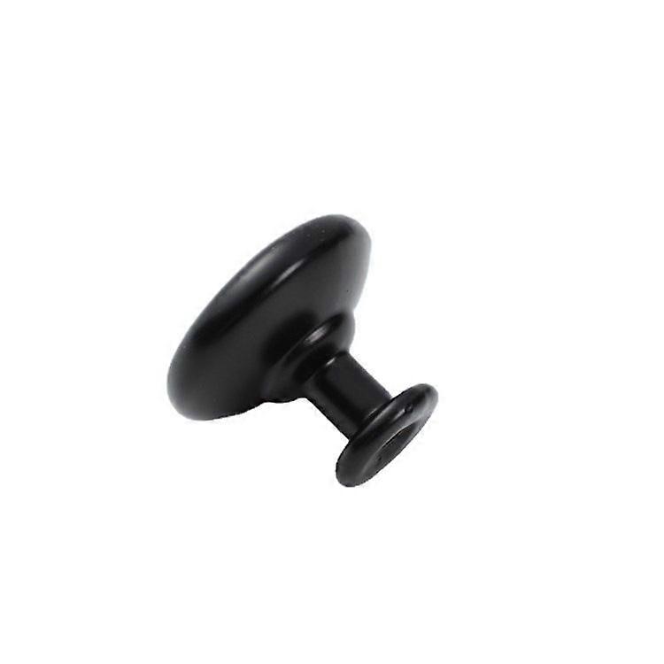 Furniware Cabinet Hardware Knobs, Kitchen Door Cabinet Matt Black Round Solid Knobs