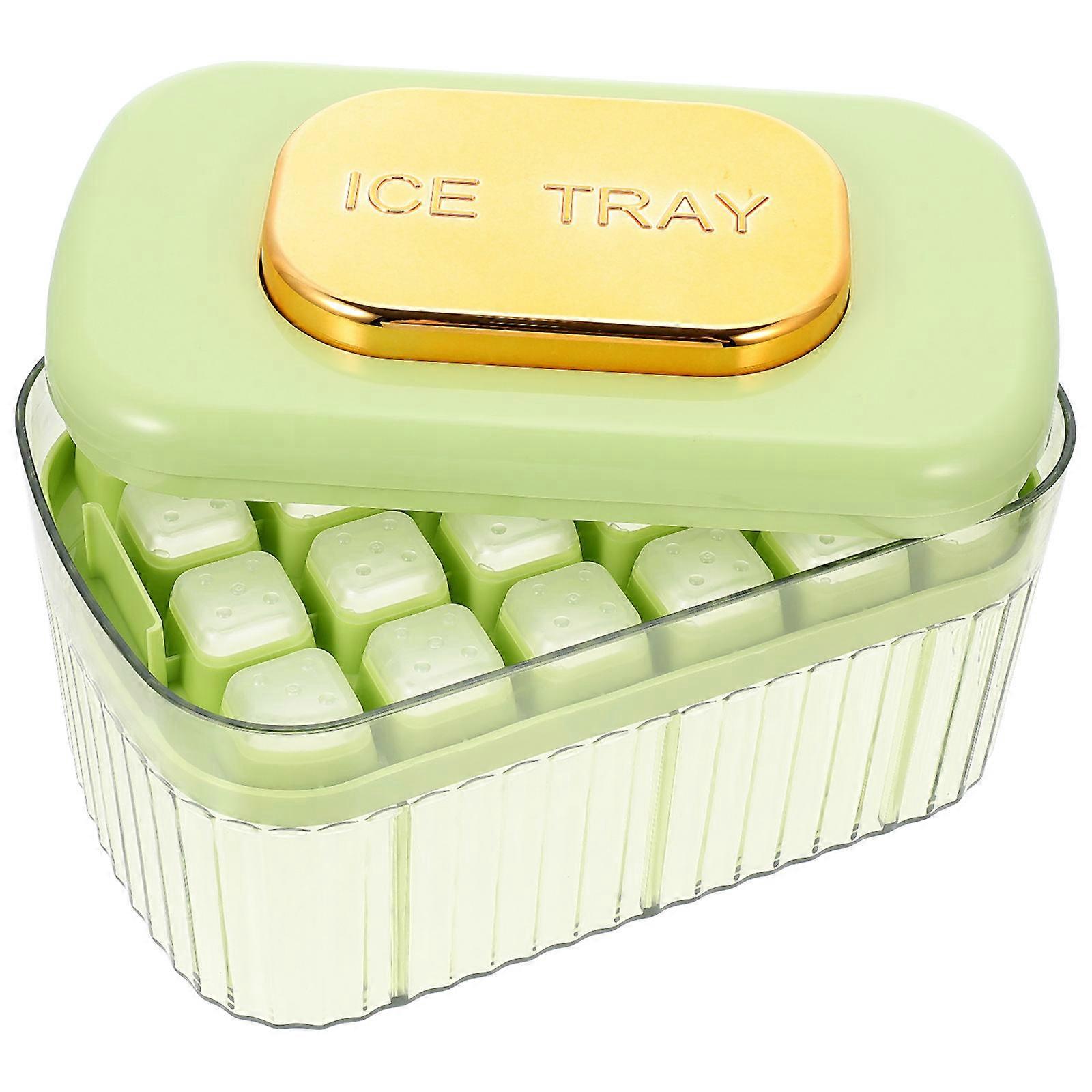 Flexible Ice Mold Tray for Practical Ice Cubes 1Set Light Green