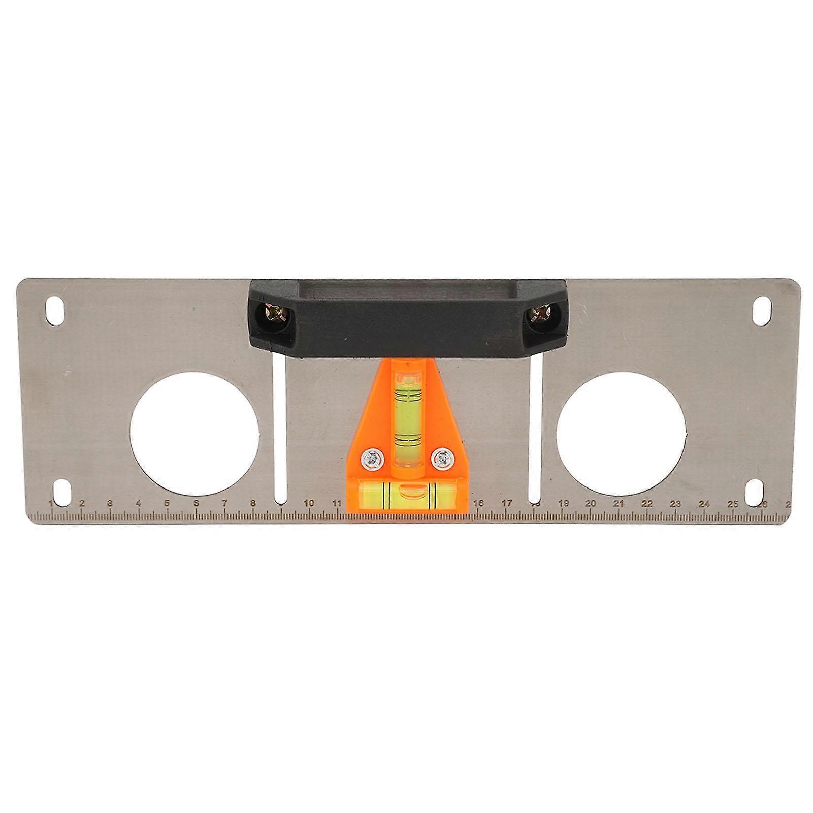 Level Ruler Clear Scale Stainless Steel Scribing Meter Tool with Bubble Level for Positioning