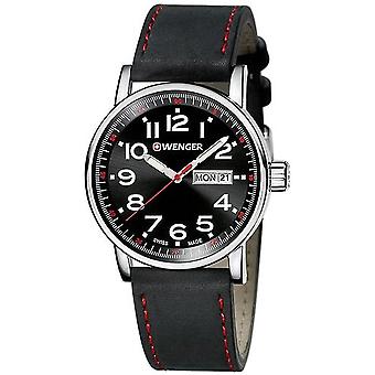 Wenger attitude Swiss Quartz Analog Man Watch with Cowhide Bracelet 01.0341.103