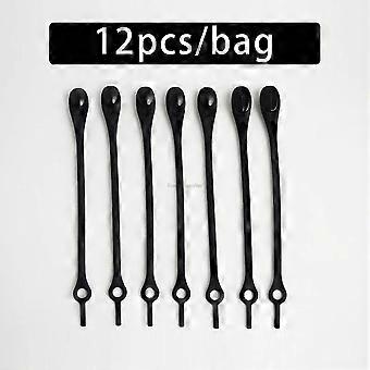 12 Stück flache Silikon-Schnürsenkel, elastische Schnürsenkel ohne Binden, für Sneaker, Erwachsene und Kinder, bequeme Gummischnürsenkel