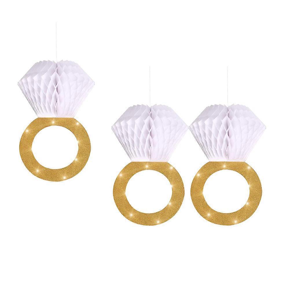 Creative Paper Honeycomb Ring Decor compatible with Wedding Decoration 3Pcs Set