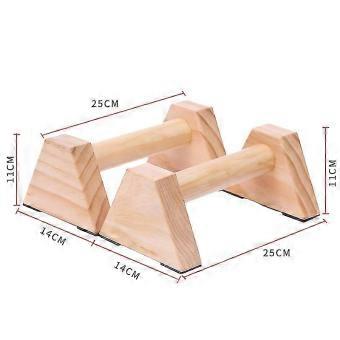 2pcs Wooden Fitness Push Up Bars, Mini Parallettes Gymnastics Bars for Training
