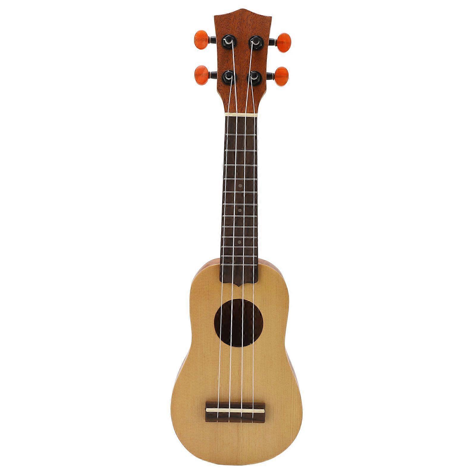 16 Inch Ukulele Solid Spruce Wood 4 String Ukulele Mini Stringed Instrument for Beginners Professionals