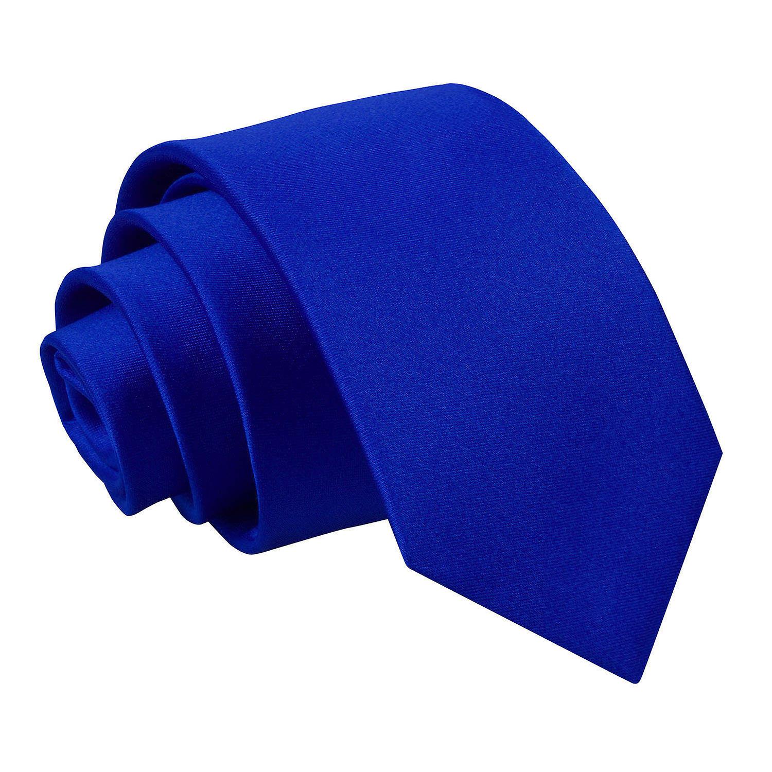 Royal Blue ren sateng vanlige slips for gutter