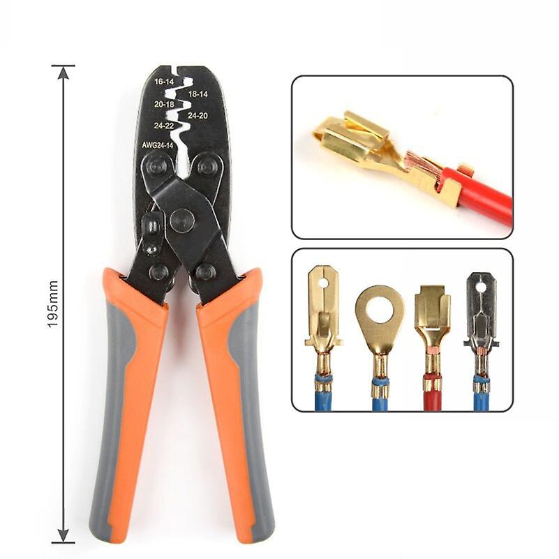 Iws-1424a Open Barrel Terminal Crimper Plier Tool For Molex Style Terminal Hand Tool Pile New Cutting Orange 195cm