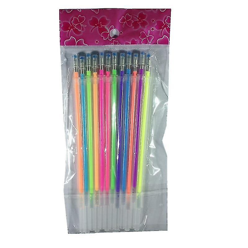 12 Colors B Glitter Multi colored Painting Writing Pen Refill Rod H le Tool
