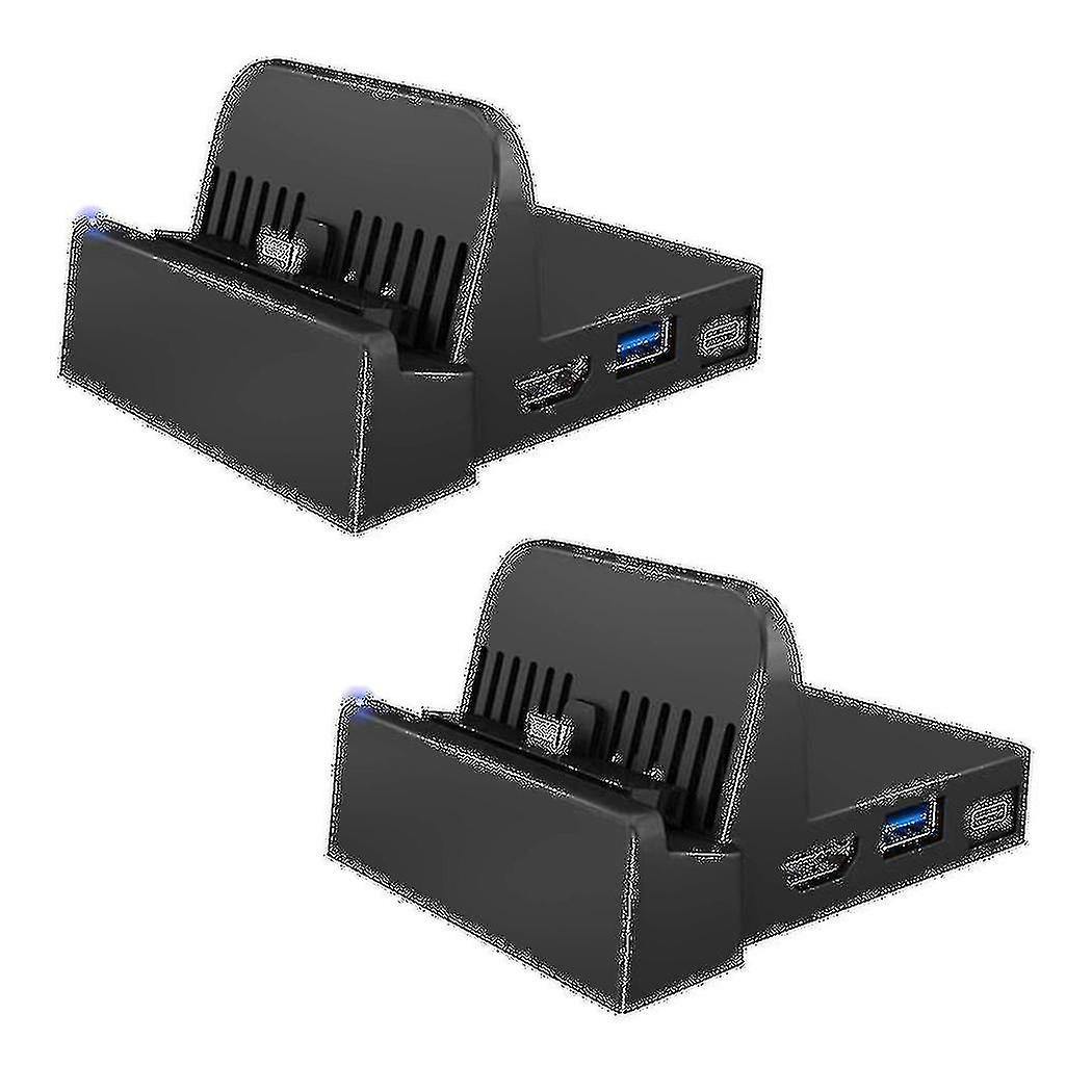 2x Portable Mini Switch Tv Docking Station Charging Stand Replacement For Switch Dock Set