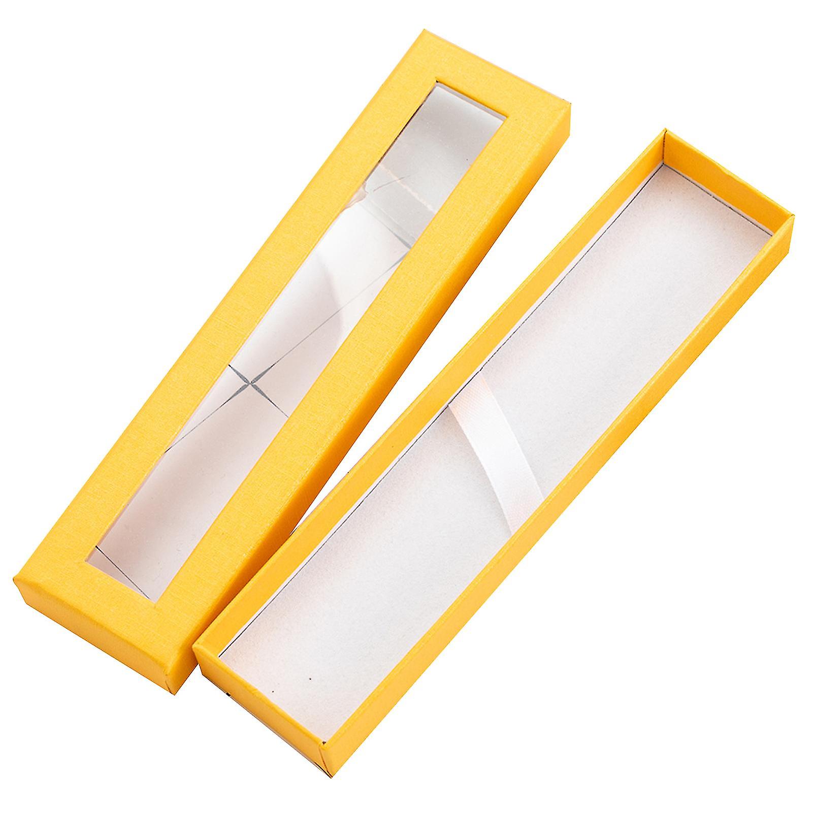 Exquisite Pencil Case Lining Design Paper Visible Transparent Window Pen Gifts Case For Daily