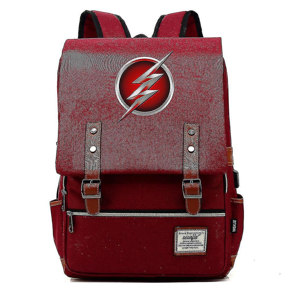 Superhero Flash Junior Student Schoolbag Usb Backpack
