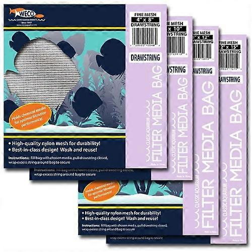 Weco Products Fine Mesh Drawstring Filter Media Bag, White, 1 Each/4 In X 8 in (Pack of 1)