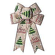 3pcs Linen Bow Merry Christmas Decorations