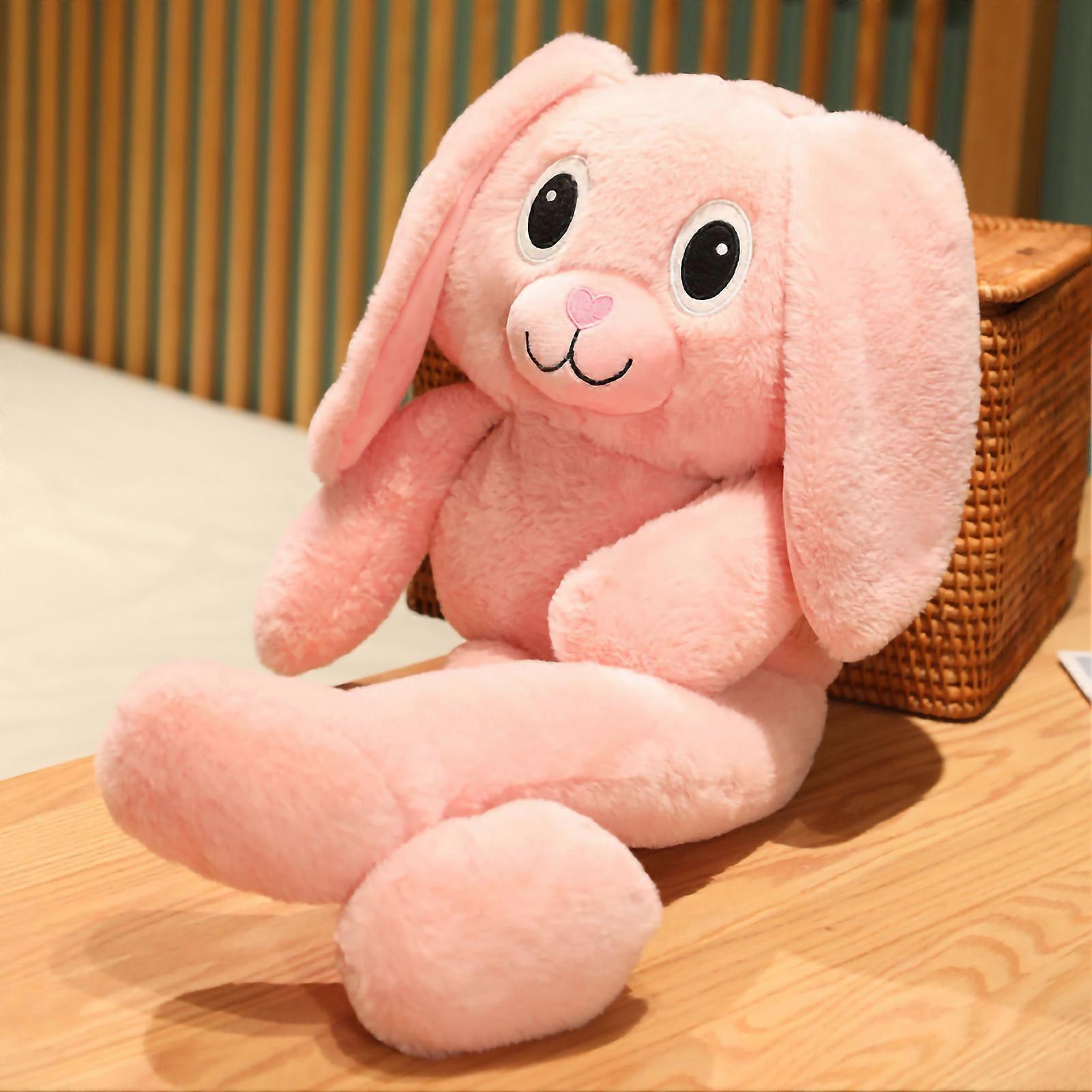 Pull Ears Bunny Plush Toy Stretchable Ear Bunny Plush Toy Good Resilience Fine Stitching Plush Toys Pink 60cm