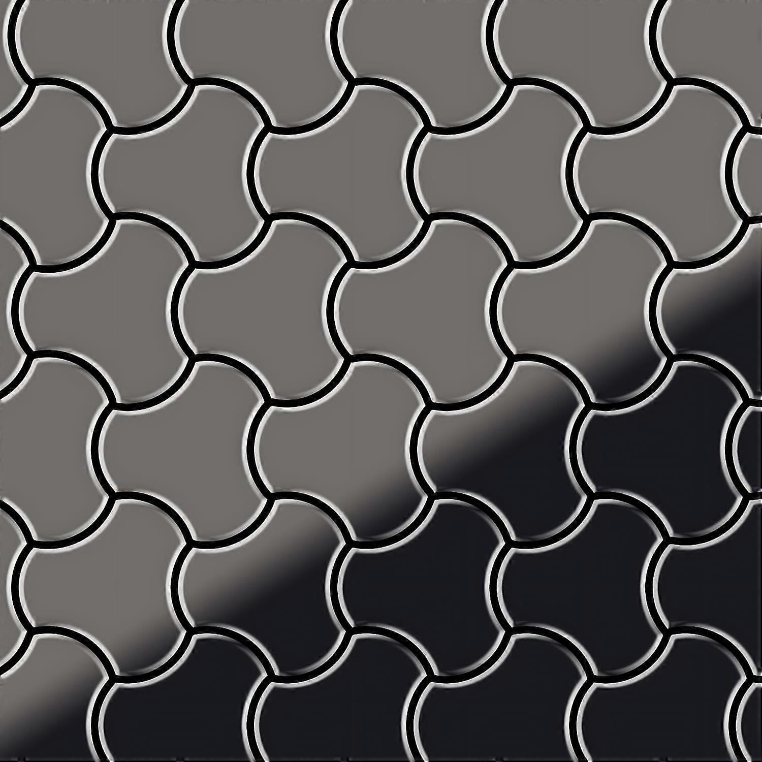Mosaik Fliese massiv Metall Titan hochglänzend in dunkelgrau 1,6mm stark ALLOY Ubiquity-Ti-SM Designed by Karim Rashid 0,75 m2