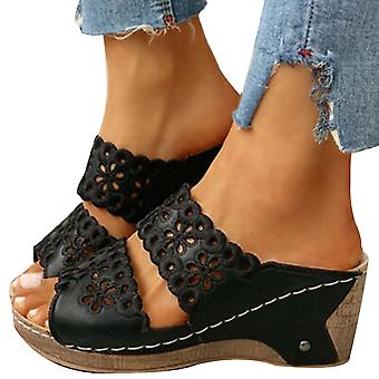 Female's Height Wedge Sandals Flip Flops Open Toe Shoes For Birthday Party Adult Ceremony