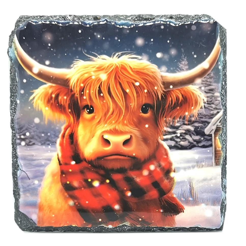 Cosy Highland Cow Coaster Rough by Hut Worx