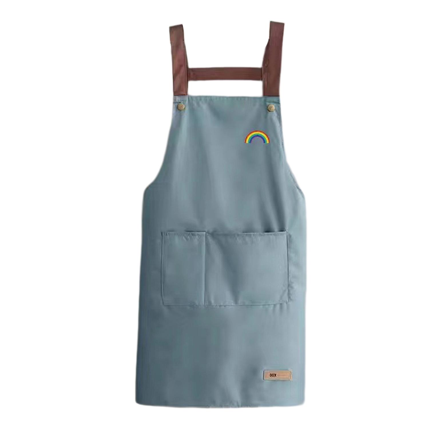 ZHOUBA Cooking Apron Waterproof Wide Application with Pockets Oil Proof PVC Apron for Home
