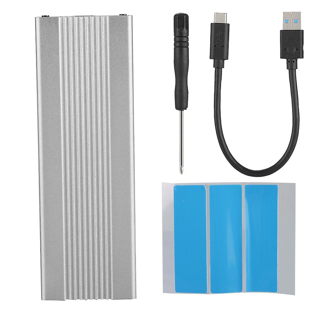 Scatola per disco rigido da USB3.1 a M.2 NVME Custodia SSD Custodia NGFF PCIE a tipo C Adattatore argento e bianco