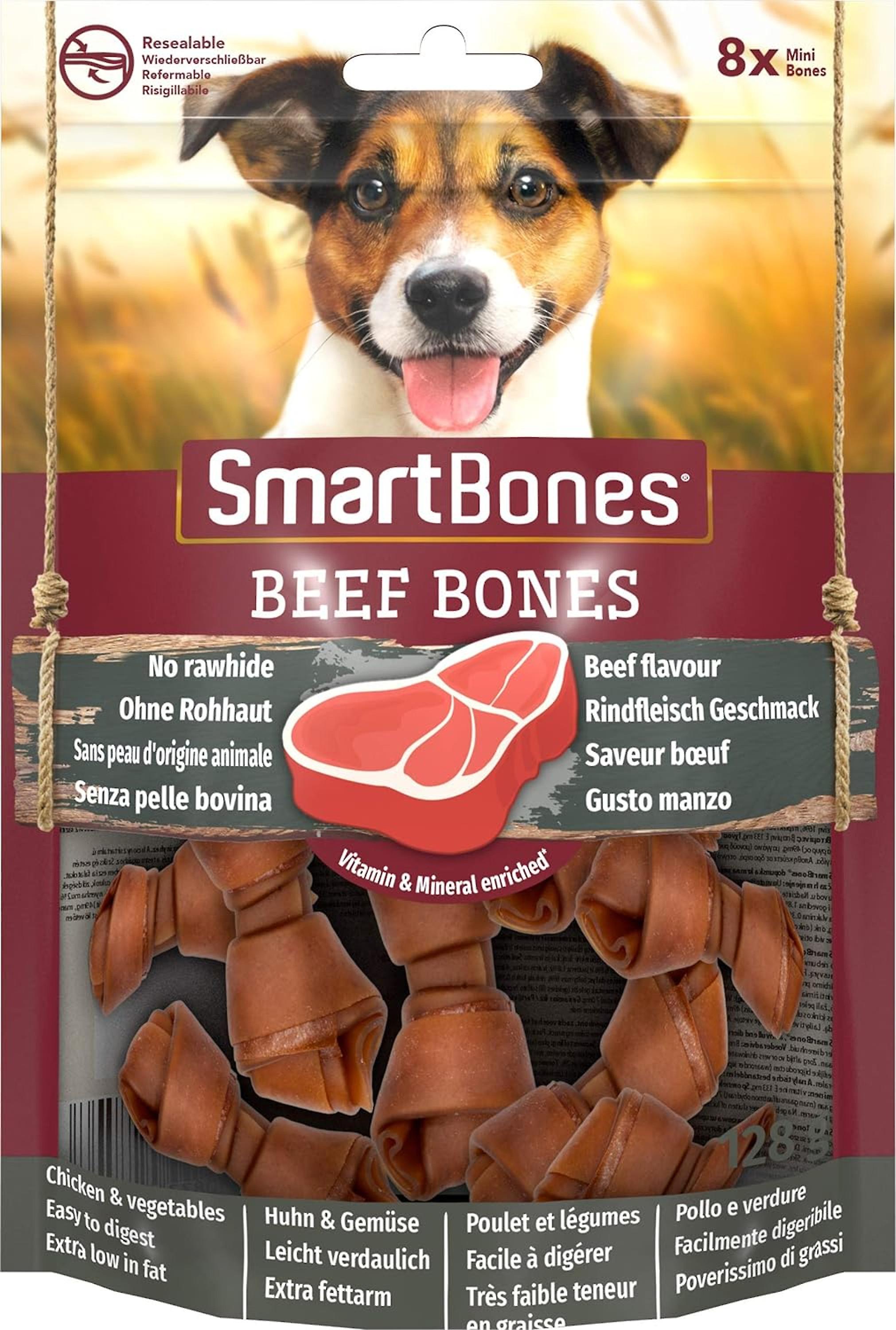 SmartBones Beef Mini Bones Dog Treats (8Pk)