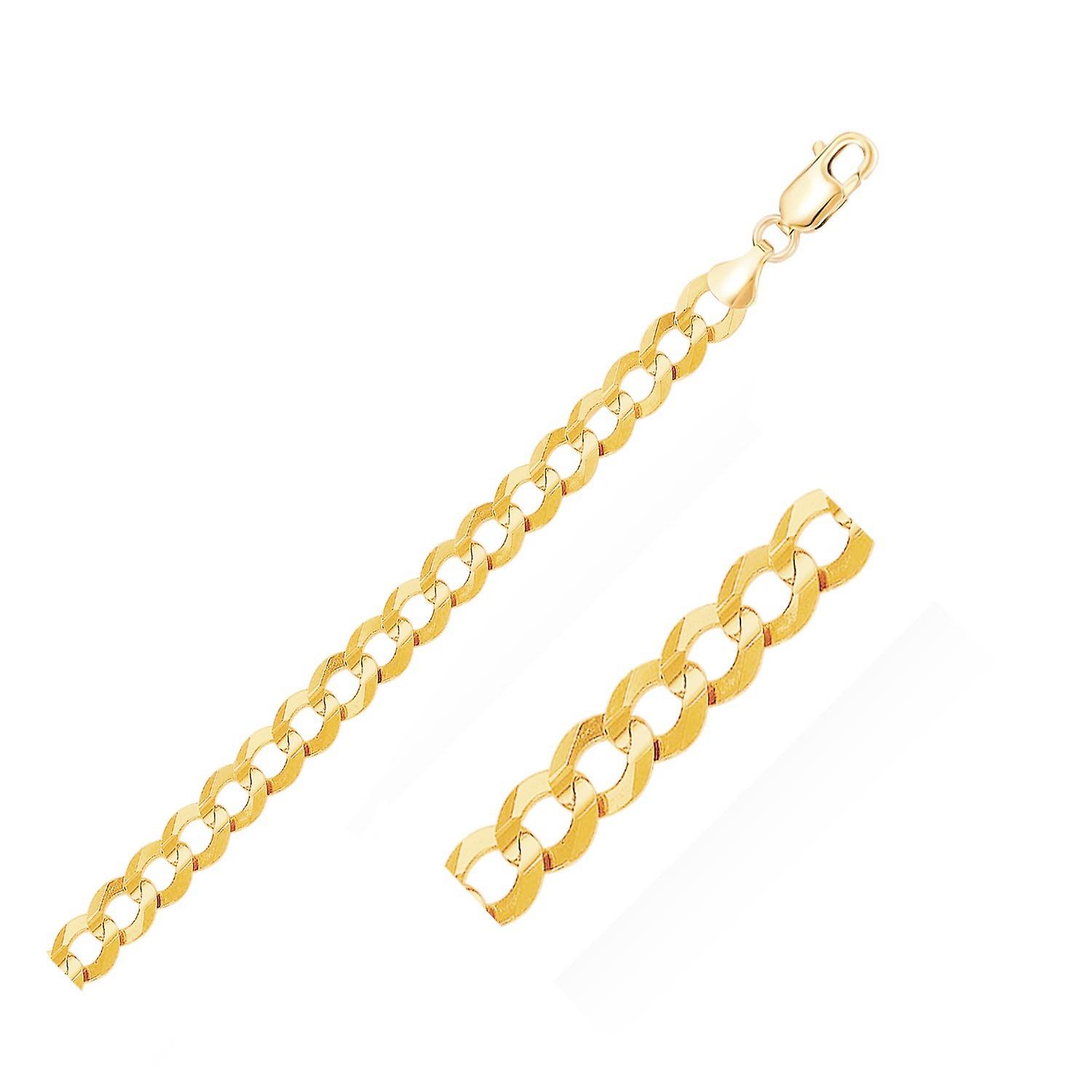 8.2mm 14k Yellow Gold Solid Curb Bracelet