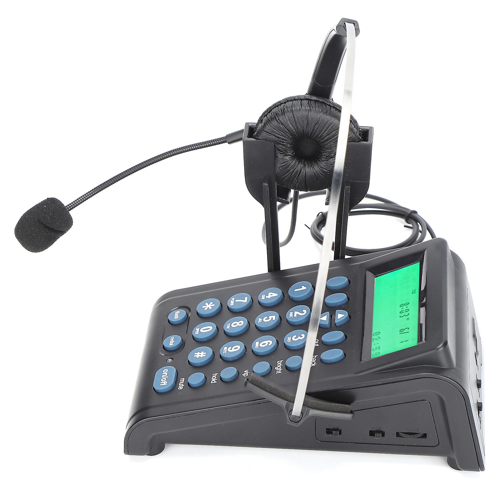 HT910 Call Center Wired Telephone with Headset Telephone with Omnidirectional Headset Set for Office Home