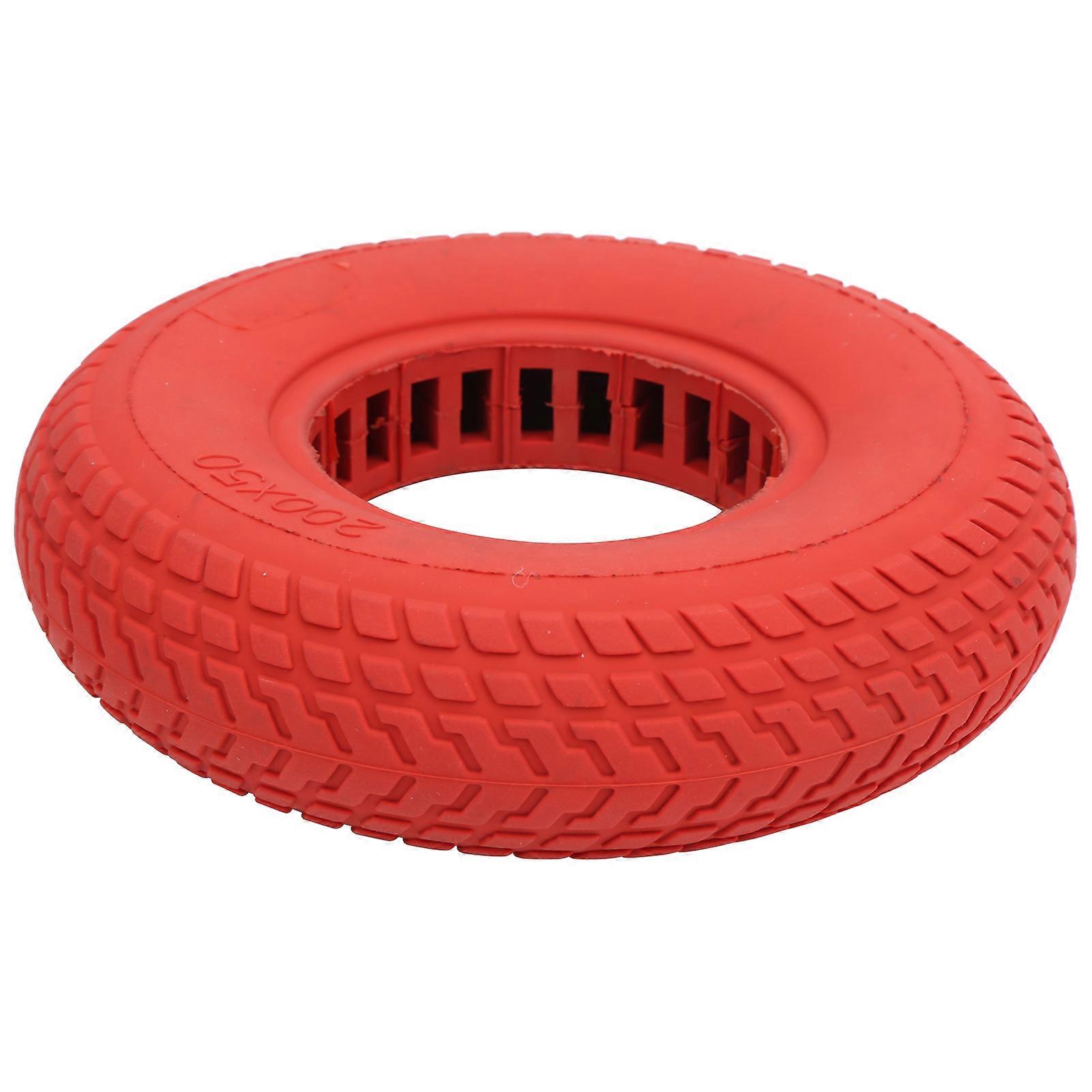 200x50mm Red Explosion-Proof Solid Rubber Tire with Hollow Damping for E-Scooters