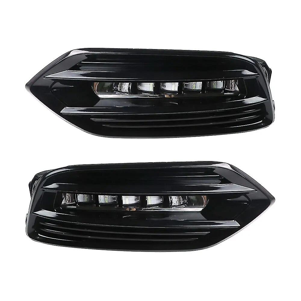 1pair Car Led Daytime Running Lights Drl Fog Lamp Cover With Turn Signal For Honda Hrv Hr-v 2018 2019 2020 2021