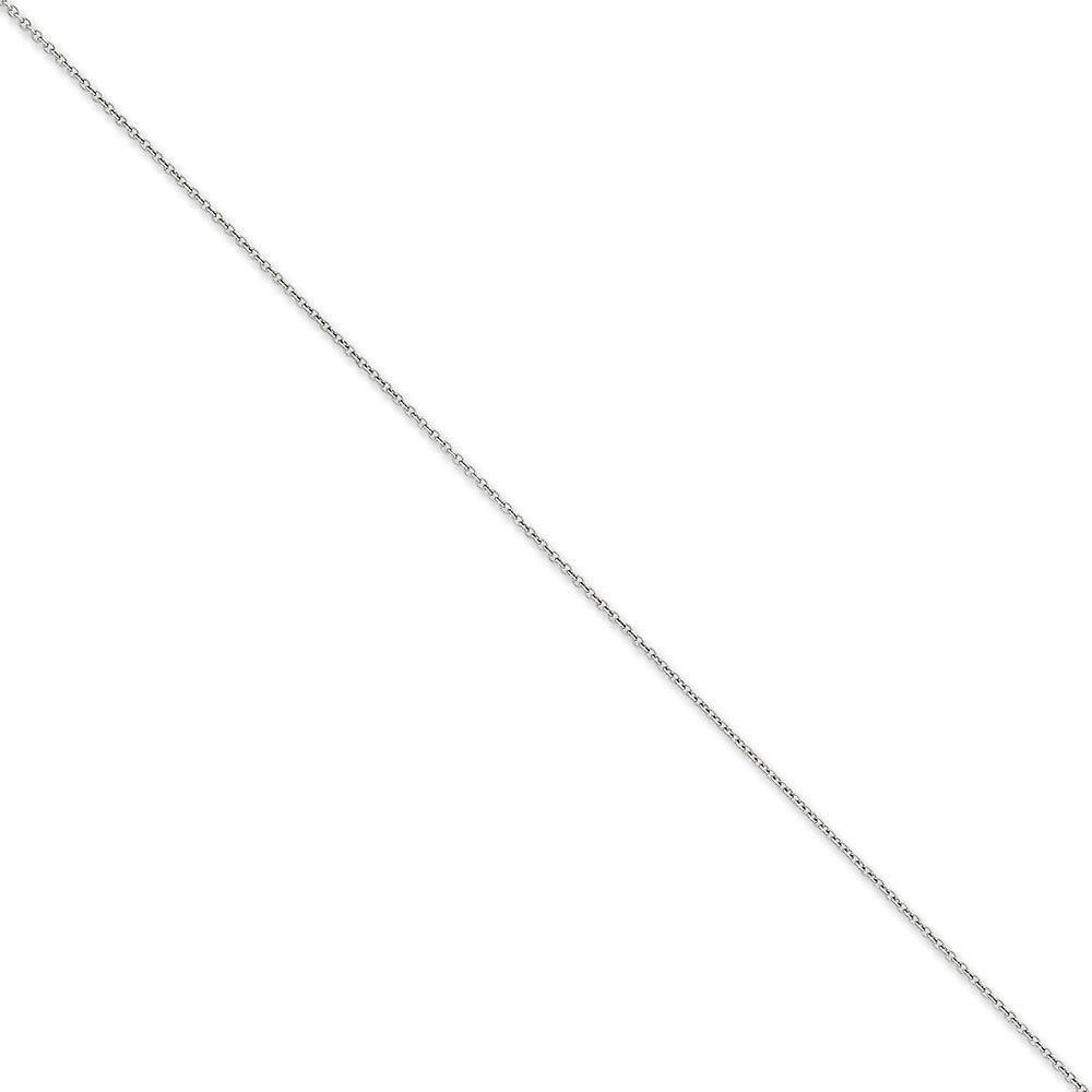 Colar de corrente de ouro branco 14k com 1,4 mm de espessura, para mulheres e homens - Comprimento: 16 a 30 polegadas.