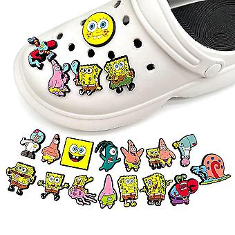 20 stk Spongebob Squarepants Series Tegn Sko Charms For Crocs Clog sandaler Dekoration Tilbehør Gaver