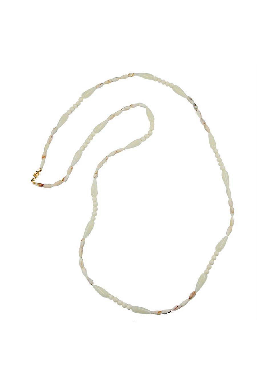 Necklace Creme Beige Beads 110cm - Gl01881