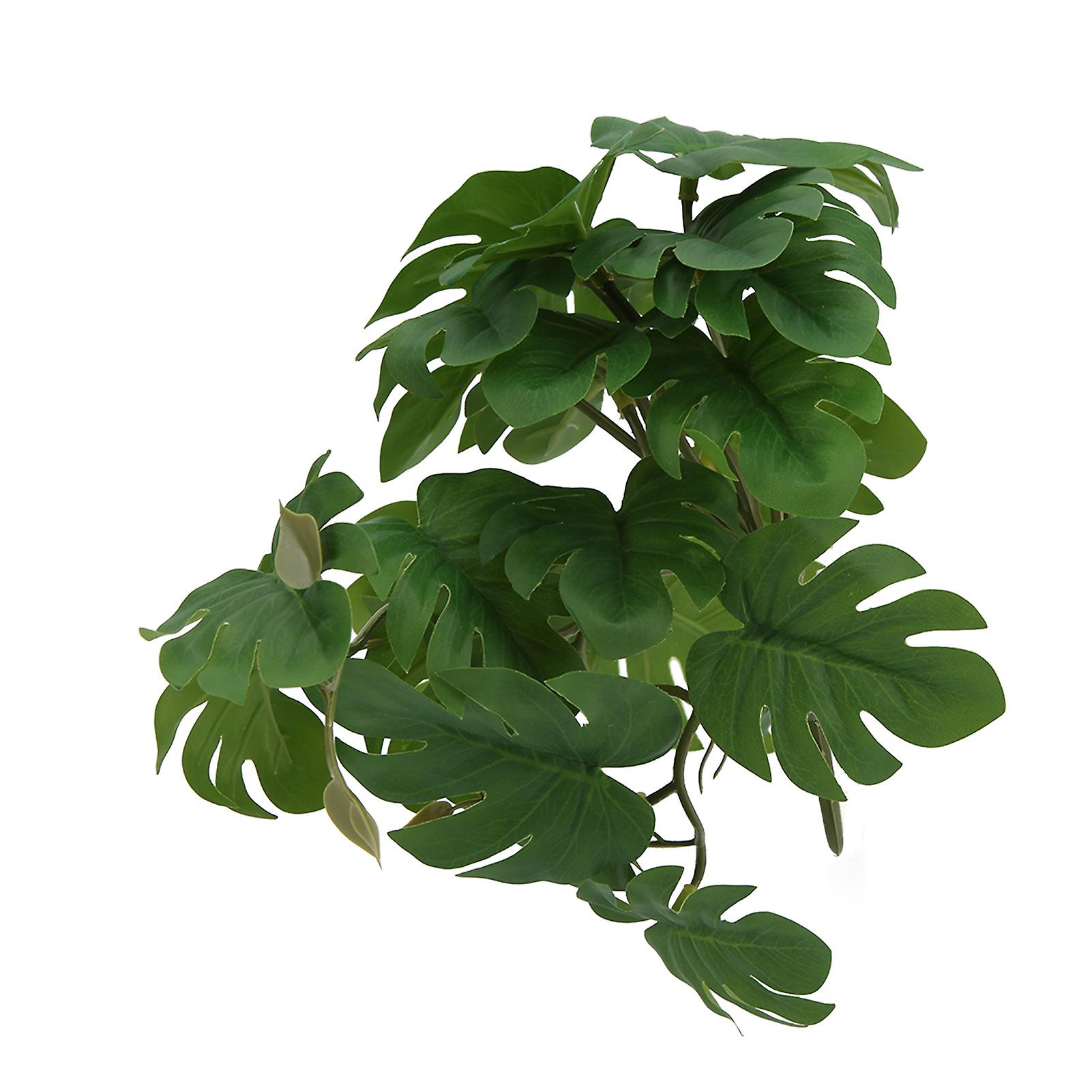 Plastic Reptile Terrarium Plant Turtle Leaf Rattan Simulation for Bearded Dragon Lizard Gecko Snake Habitat Decoration