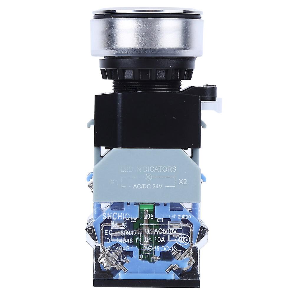 GQ38 30mm Blue Light Industrial Push Button Switch - AC/DC24V, Reset Function