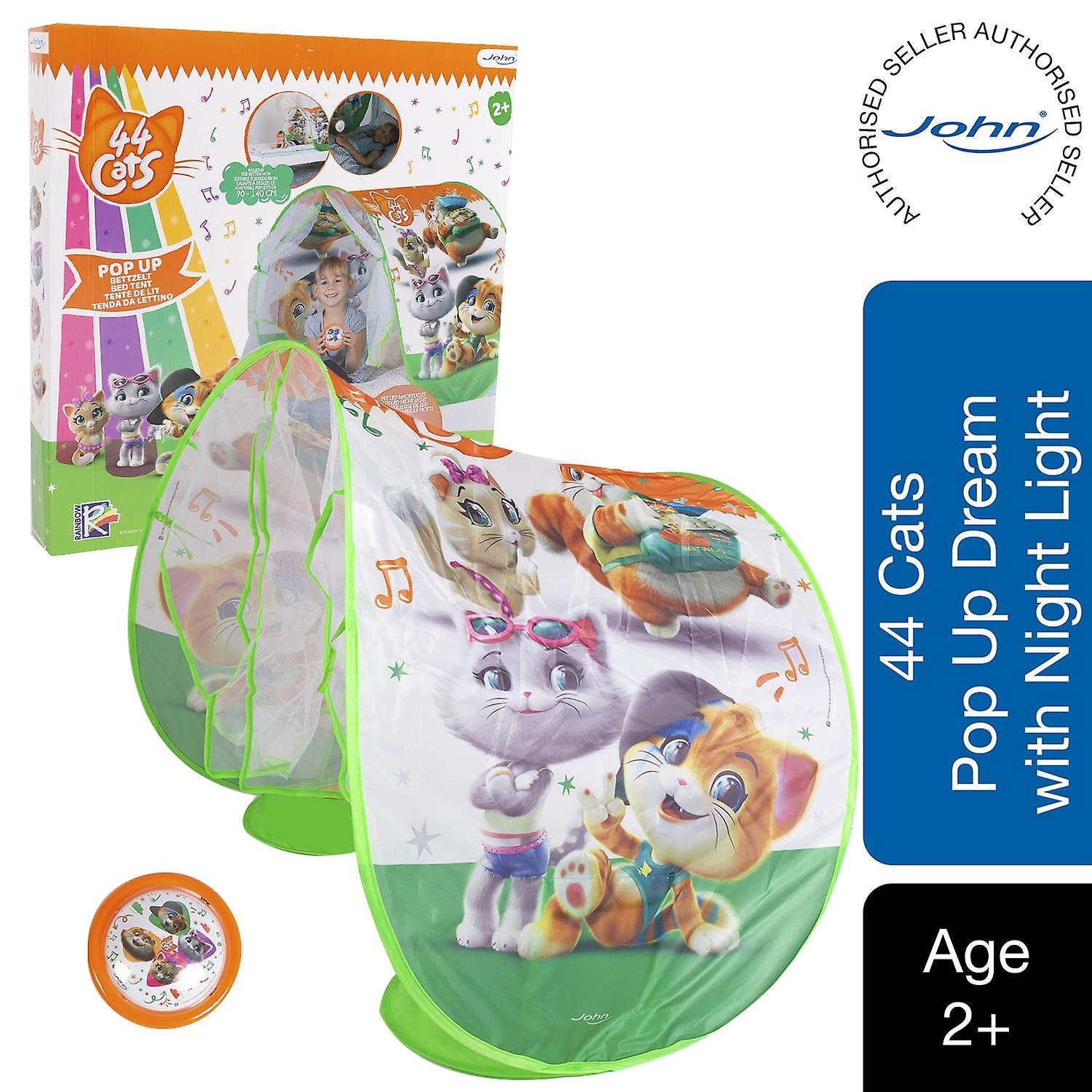 John Pop Up 44 Cats Bed Tent with Night Light