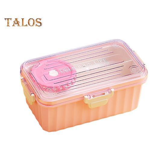 2.05/2.15L Lunch Box Grid Design Leak-Proof Bento Box Convenient Large Capacity Food Box for Home Office School