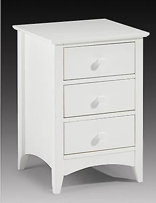 Treck White Stone Bedside Chest 3 Drawer