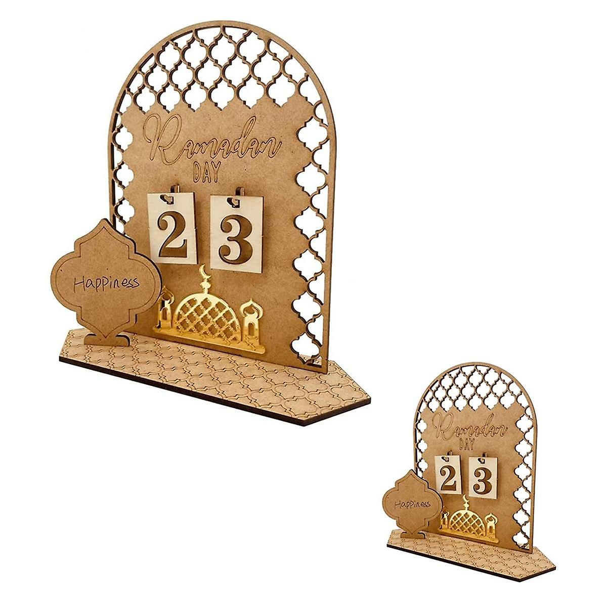 2PCS Ramadan Calendar Countdown - Ramadan Decorations for Home - Ramadan Table Decor - Ramadan Gift