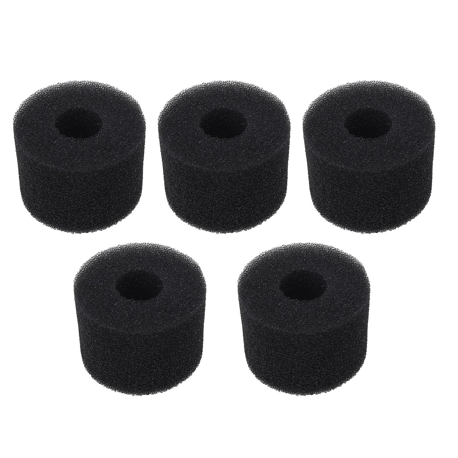 5PCS Pool Filter Sponge PU Sponge Black Reusable Washable Cylindrical Simming Pool Filter Foam for Pool Pump S