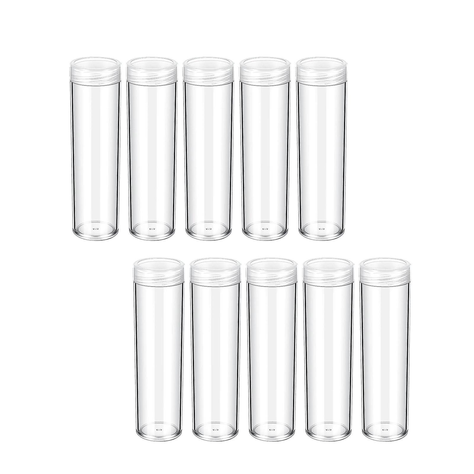 10pcs מטבעות צינורות מקרה מגן מטבע לאיסוף עם מכסה בורג