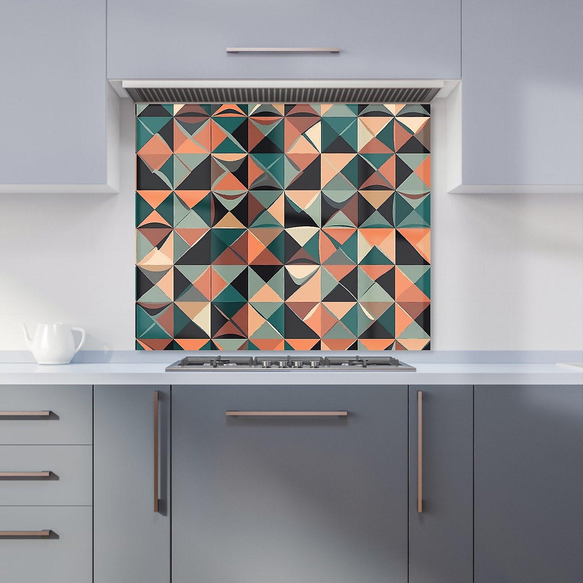Geometric Print Pattern Kitchen Splashback