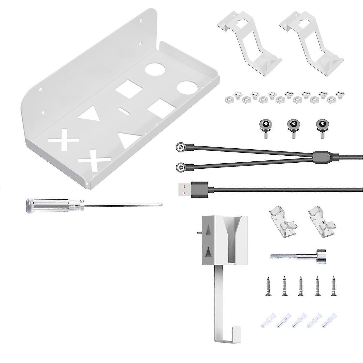 Wall Mount Bracket Stable Support Hollow Out Bottom with Headset Gamepad Holder Game Host Rack Stora