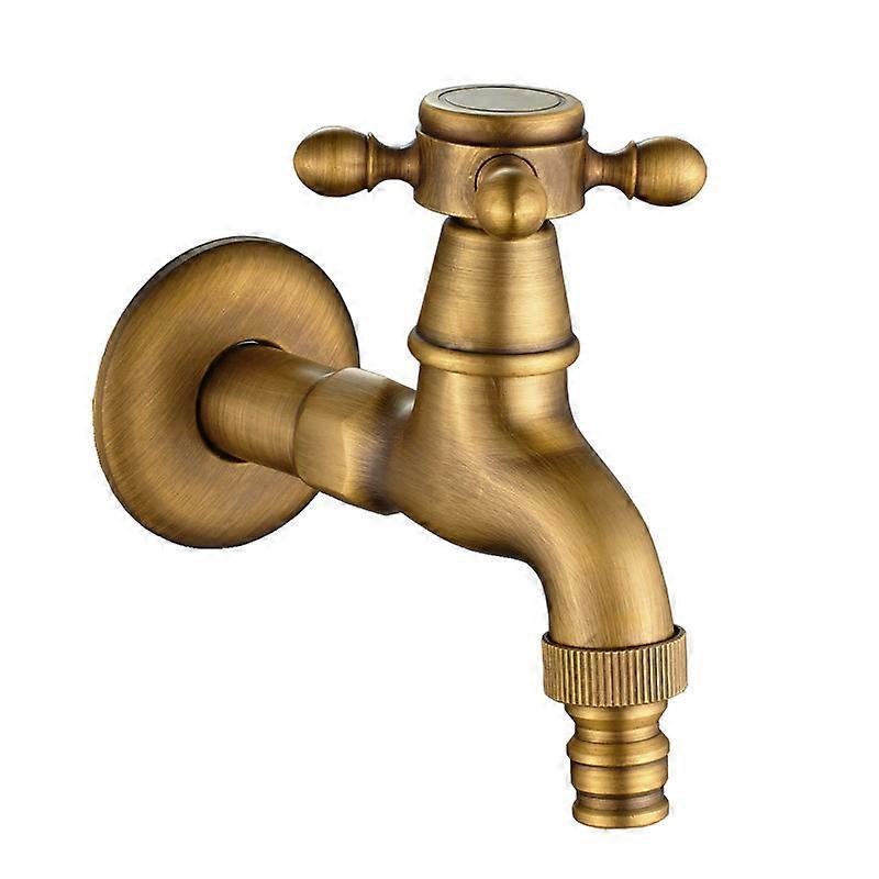 Brass Faucet with Sink Spout for Antique Garden Sink Cross Handle Mop